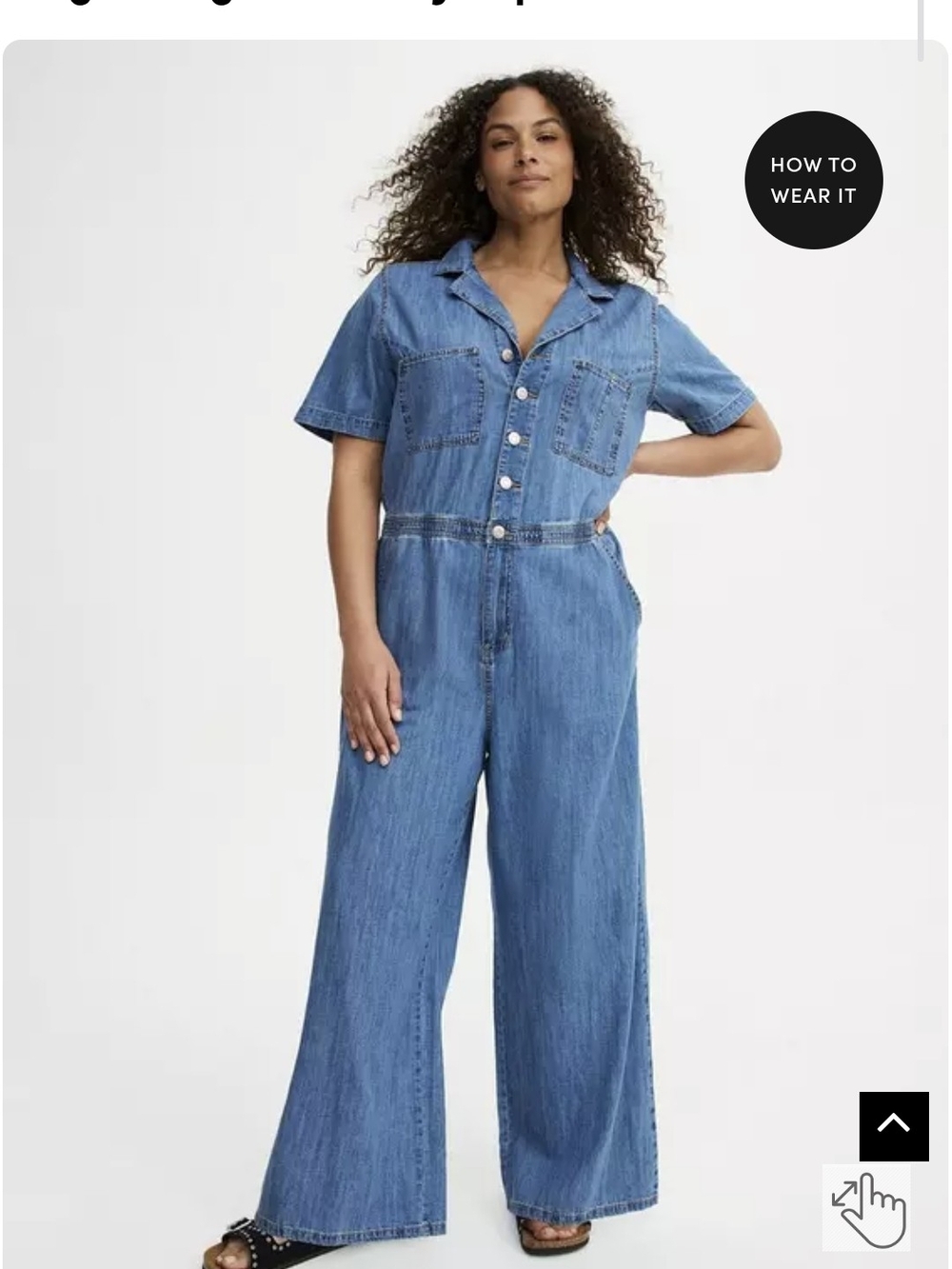 Torrid Size 1 Denim Short-Sleeve Wide-Leg Jumpsuit - Blue NWT